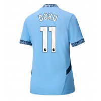 Stroje piłkarskie Manchester City Jeremy Doku #11 Koszulka Podstawowej dla damskie 2024-25 Krótki Rękaw